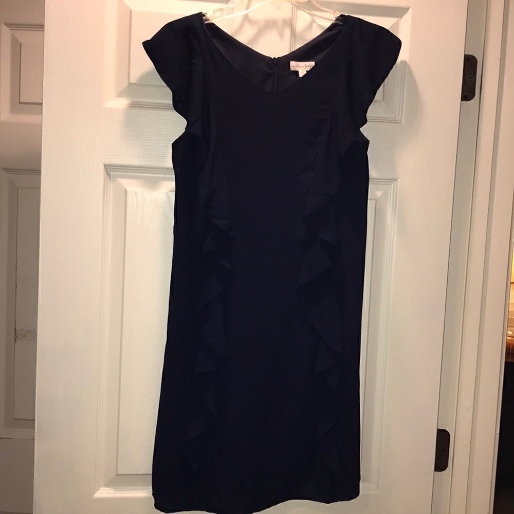 ✨Maison Jules Navy Ruffle Dress